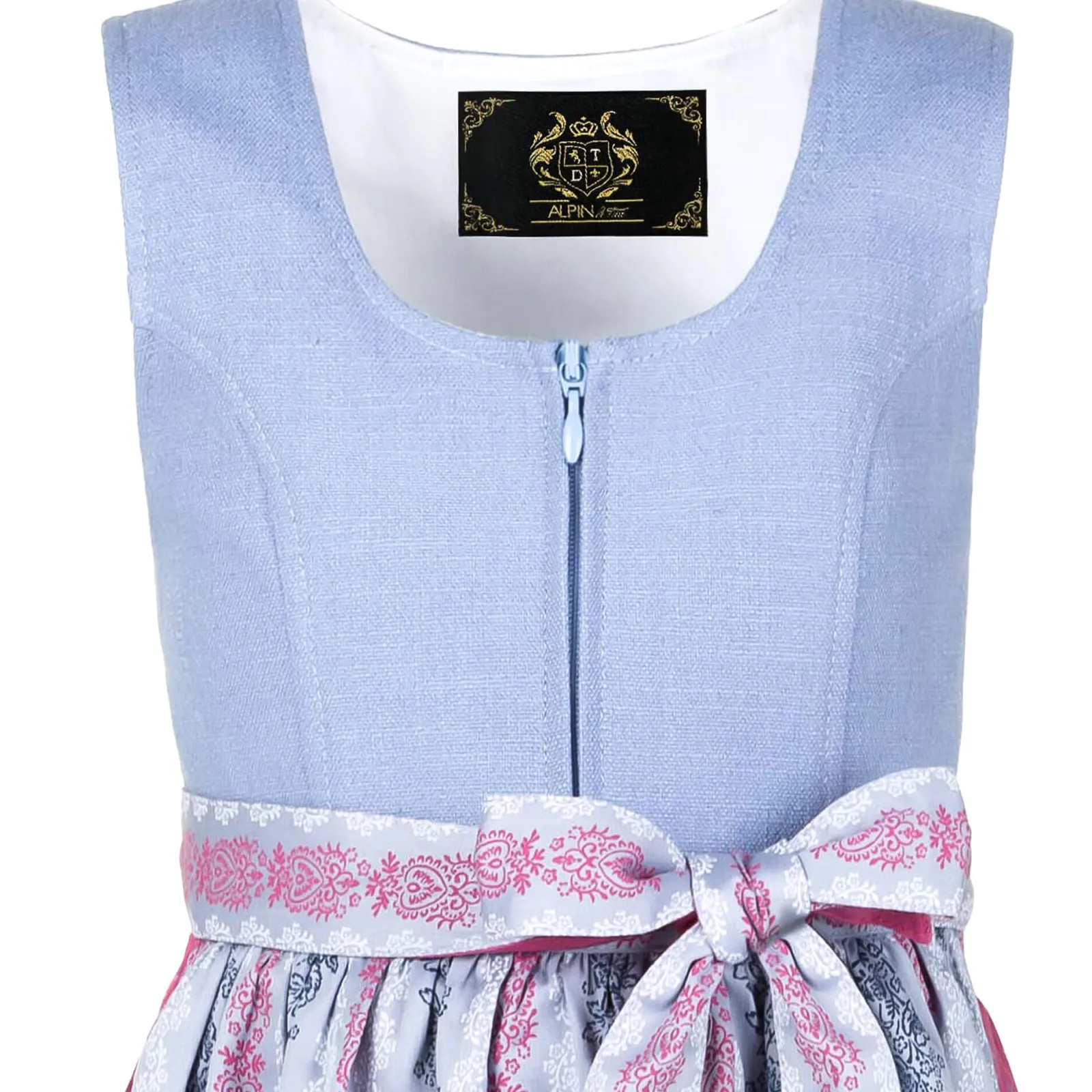 Zillertaler Trachtenwelt Kinder Dirndl "Milli", Hell-Rosa Blau Fashion