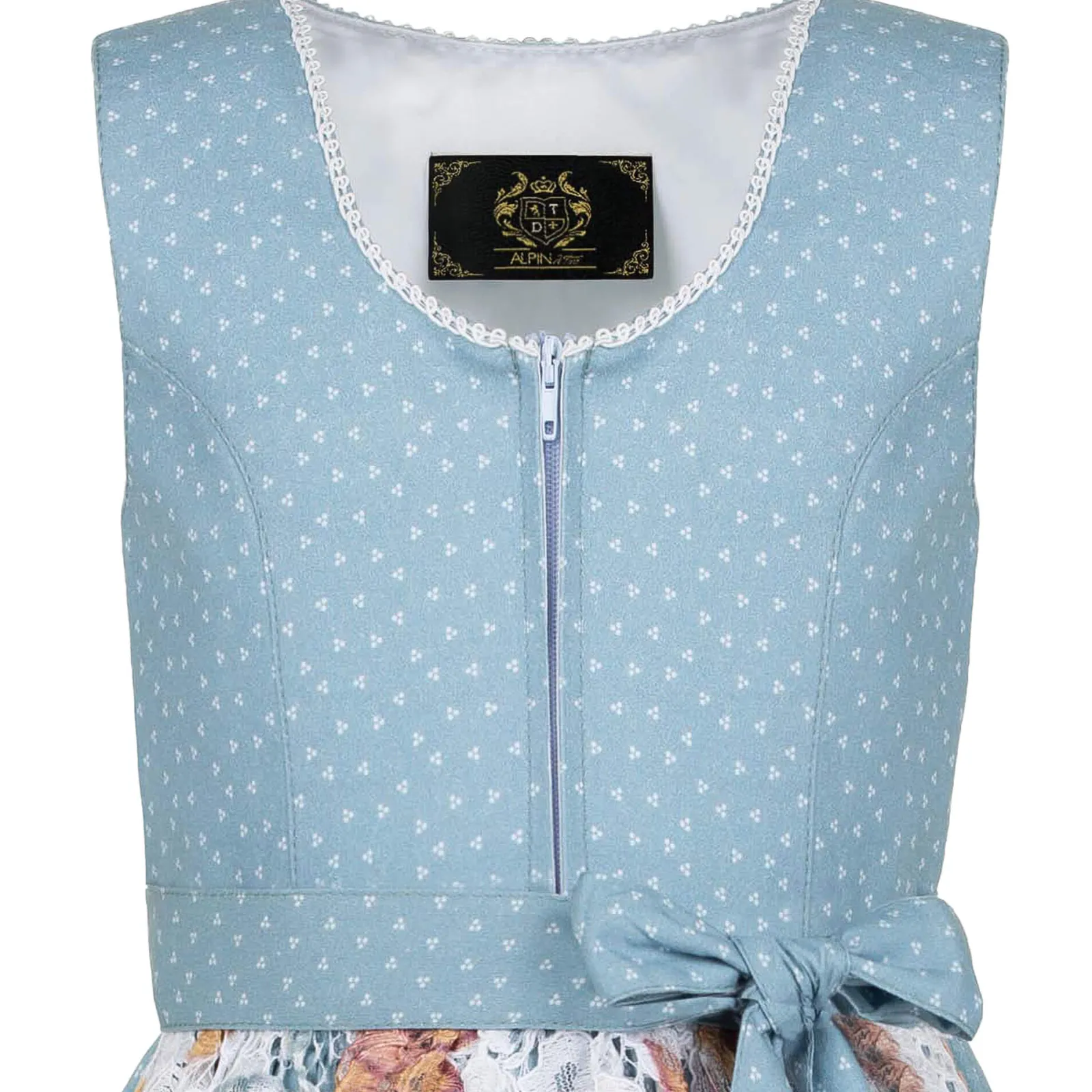 Zillertaler Trachtenwelt Kinder Dirndl "Ulli", Hell Blau Outlet