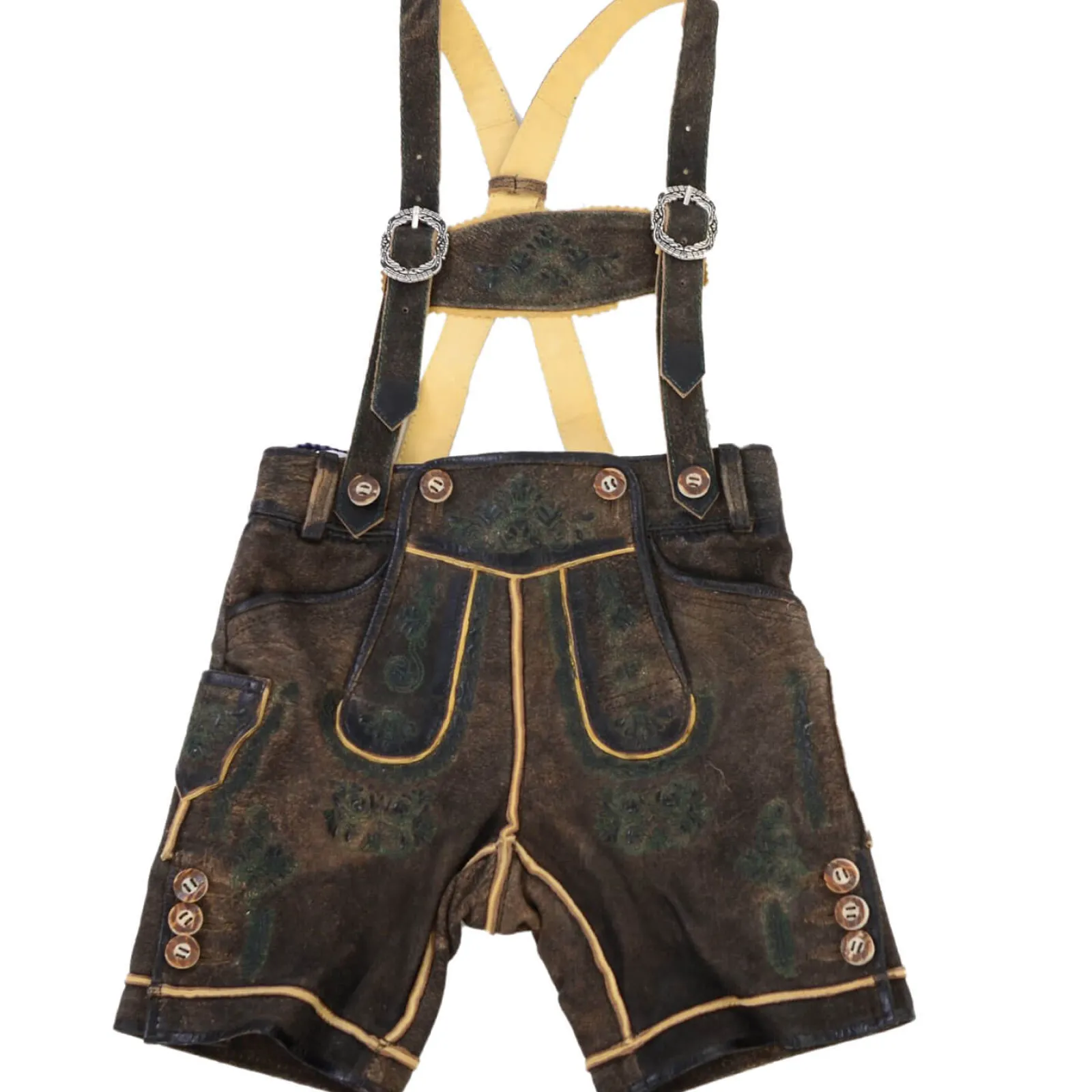 Zillertaler Trachtenwelt Kinder Lederhose "Ronny" mit Träger, Braun Outlet