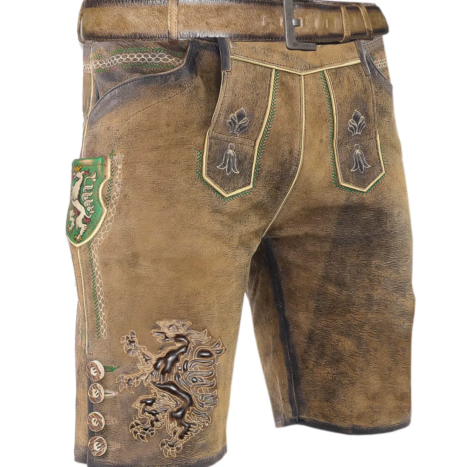 Zillertaler Trachtenwelt Kinder Lederhose "Steiermark", Braun New