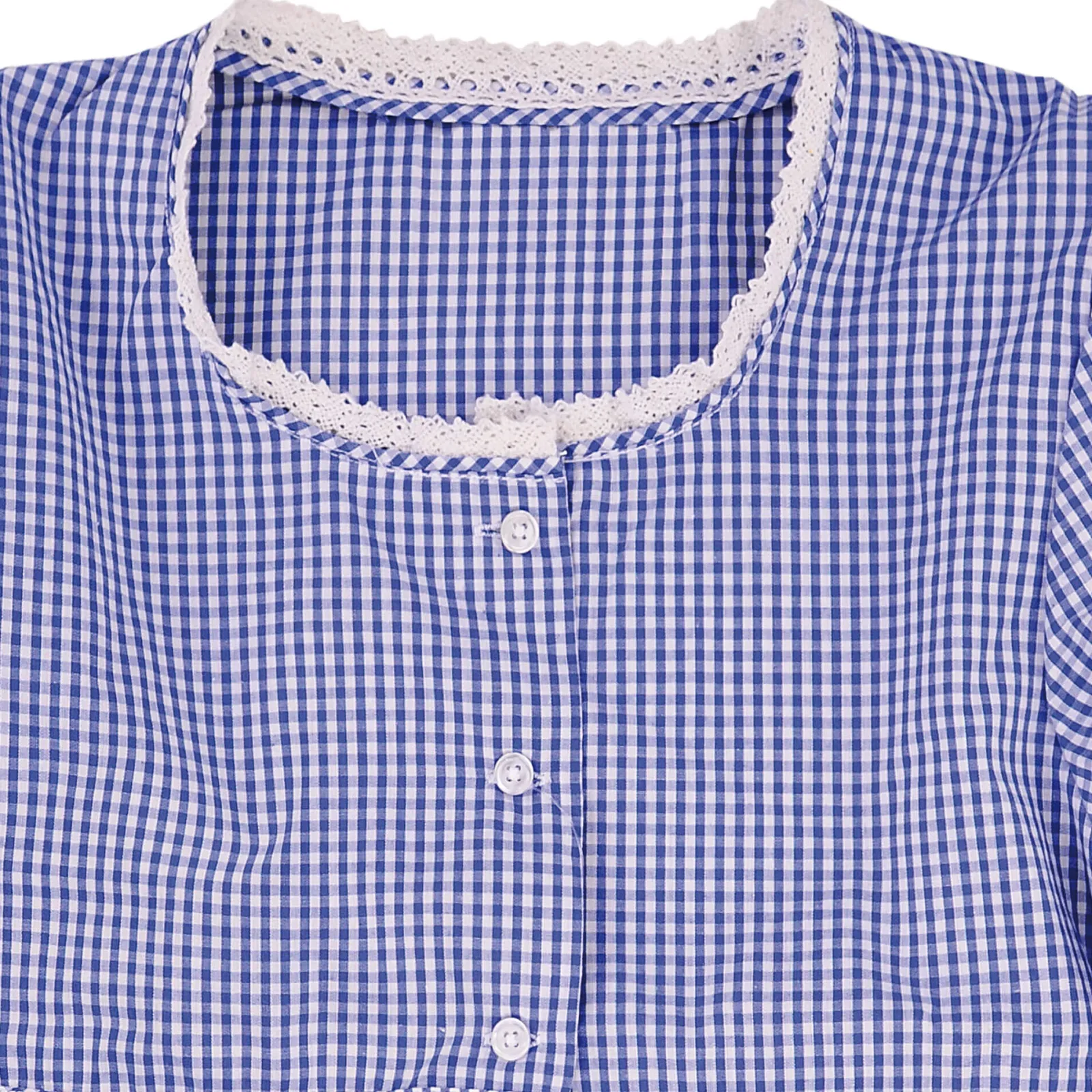 Zillertaler Trachtenwelt Kinder Mädchen Bluse "Chiemgau" Langarm, Blau Hot