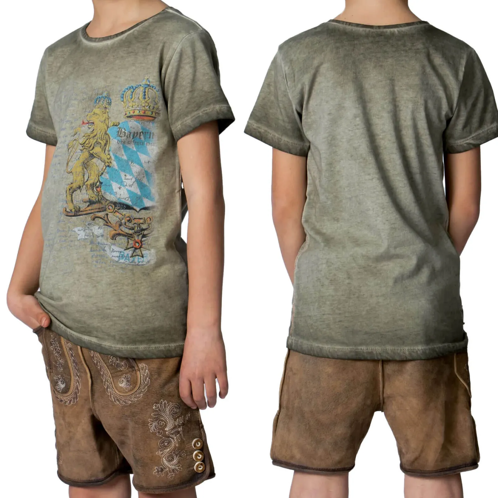 Zillertaler Trachtenwelt Kinder T-Shirt "Bayern", Sand Beige Best