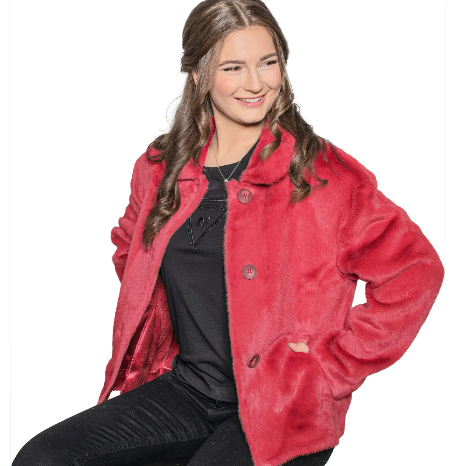 Zillertaler Trachtenwelt Kuscheljacke "Daria", Rot Online