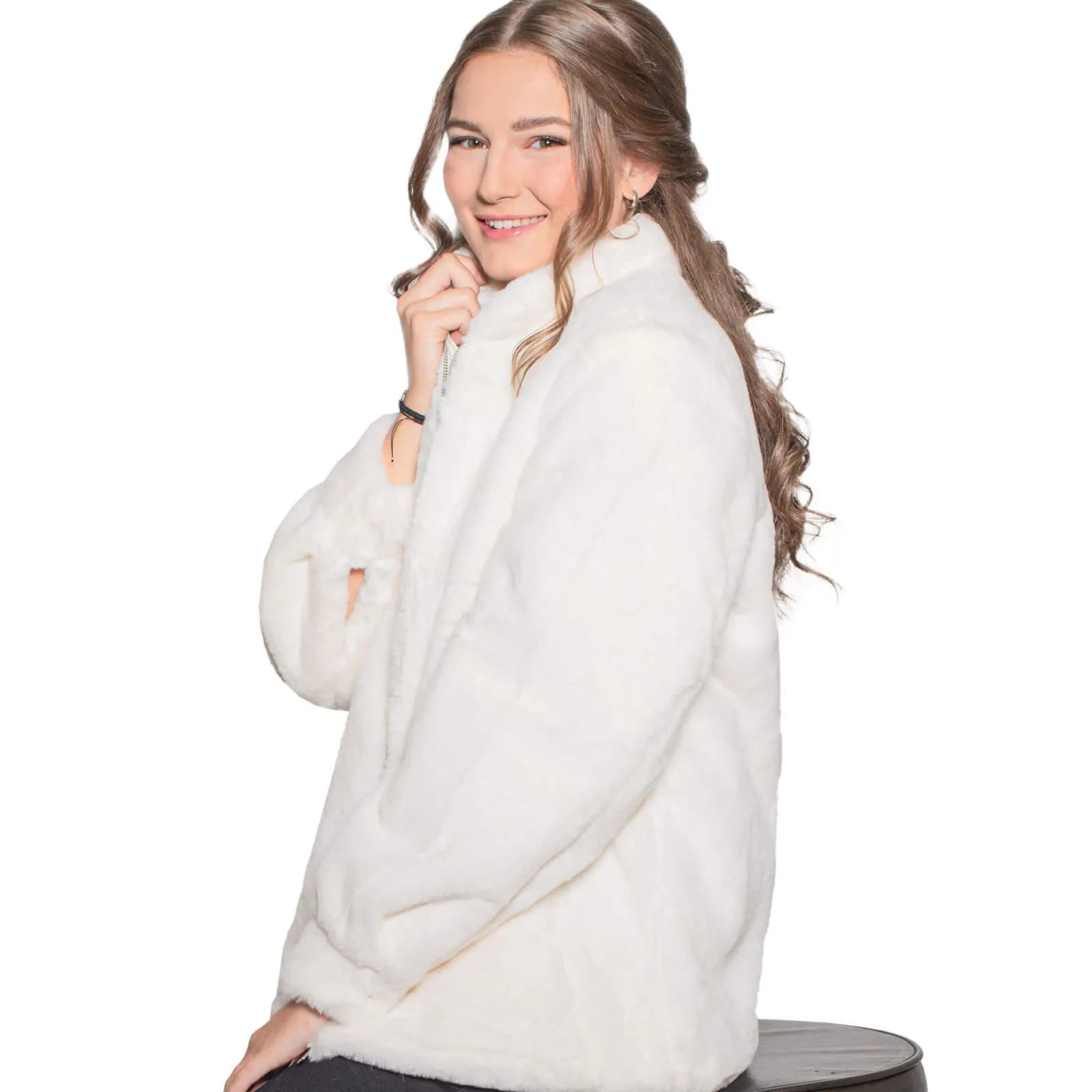 Zillertaler Trachtenwelt Kuscheljacke "Nina", Weiß Cheap