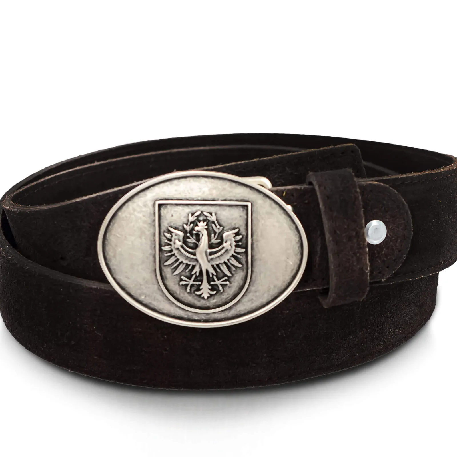 Zillertaler Trachtenwelt Ledergürtel "Tiroler Adler", Dunkel Braun Outlet