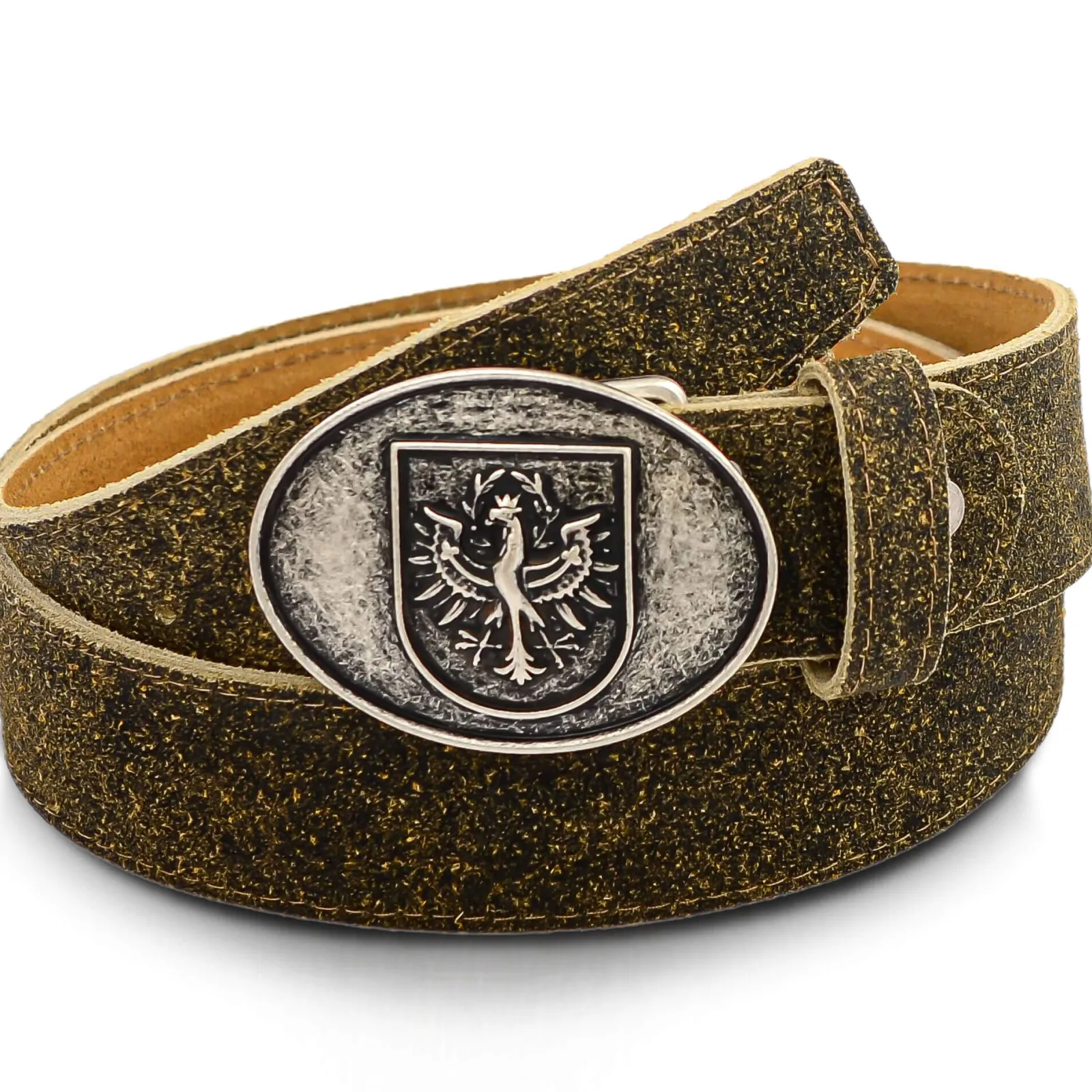 Zillertaler Trachtenwelt Ledergürtel "Tiroler Adler", Hell Braun Hot