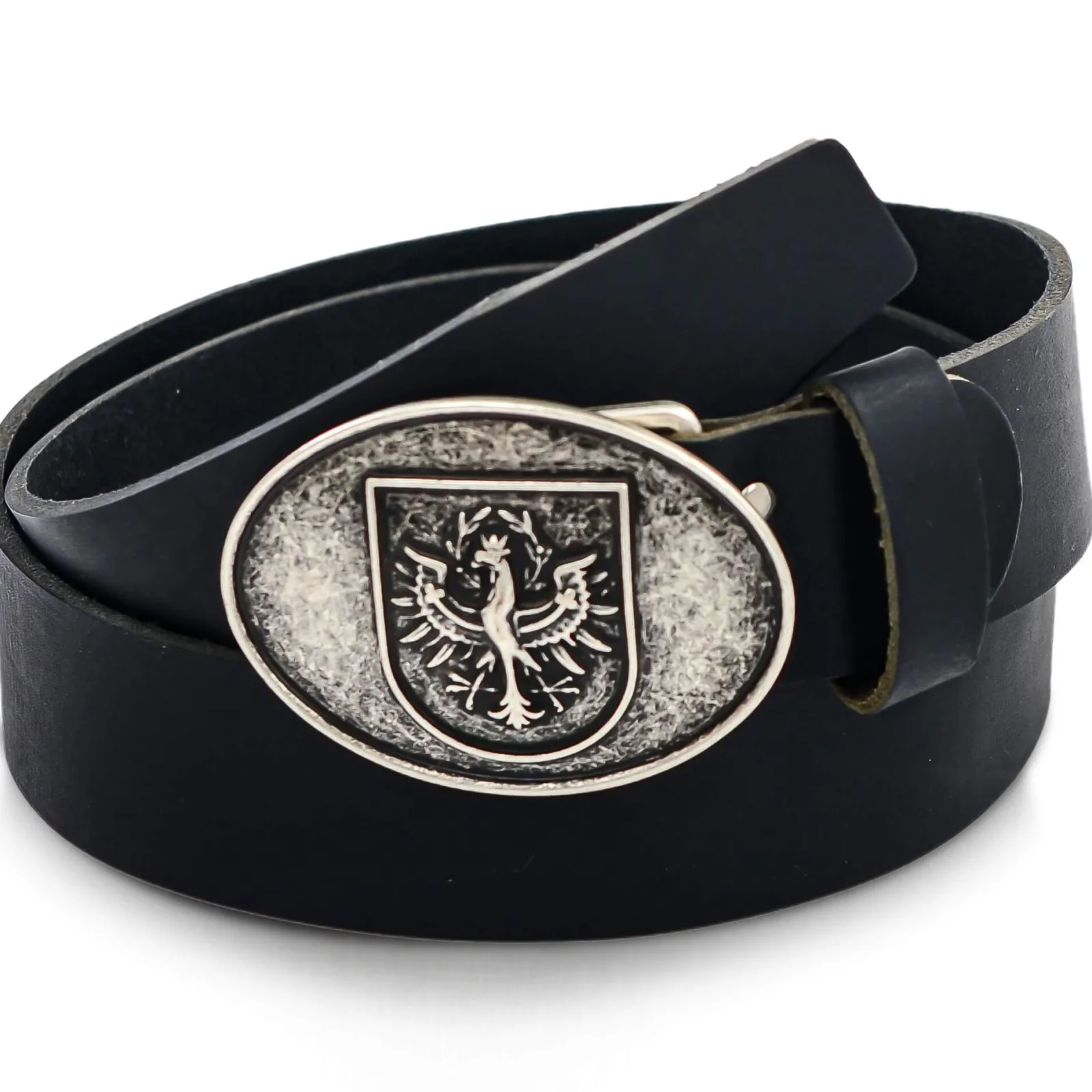 Zillertaler Trachtenwelt Ledergürtel "Tiroler Adler", Schwarz New