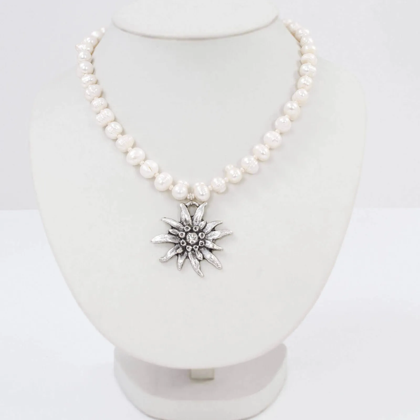 Zillertaler Trachtenwelt Trachtenkette "Edelweiss", Groß Silber Flash Sale