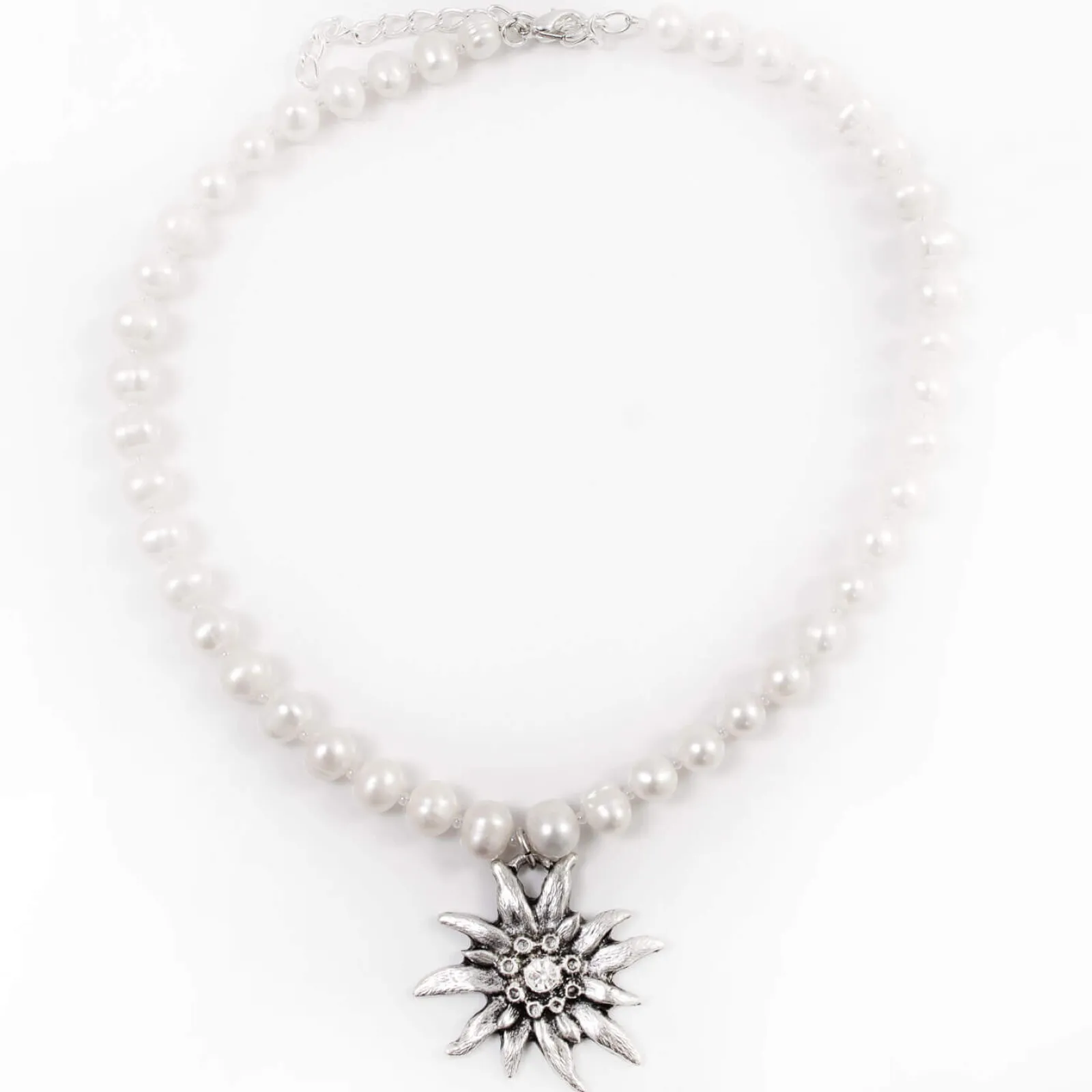 Zillertaler Trachtenwelt Trachtenkette "Edelweiss", Groß Silber Flash Sale