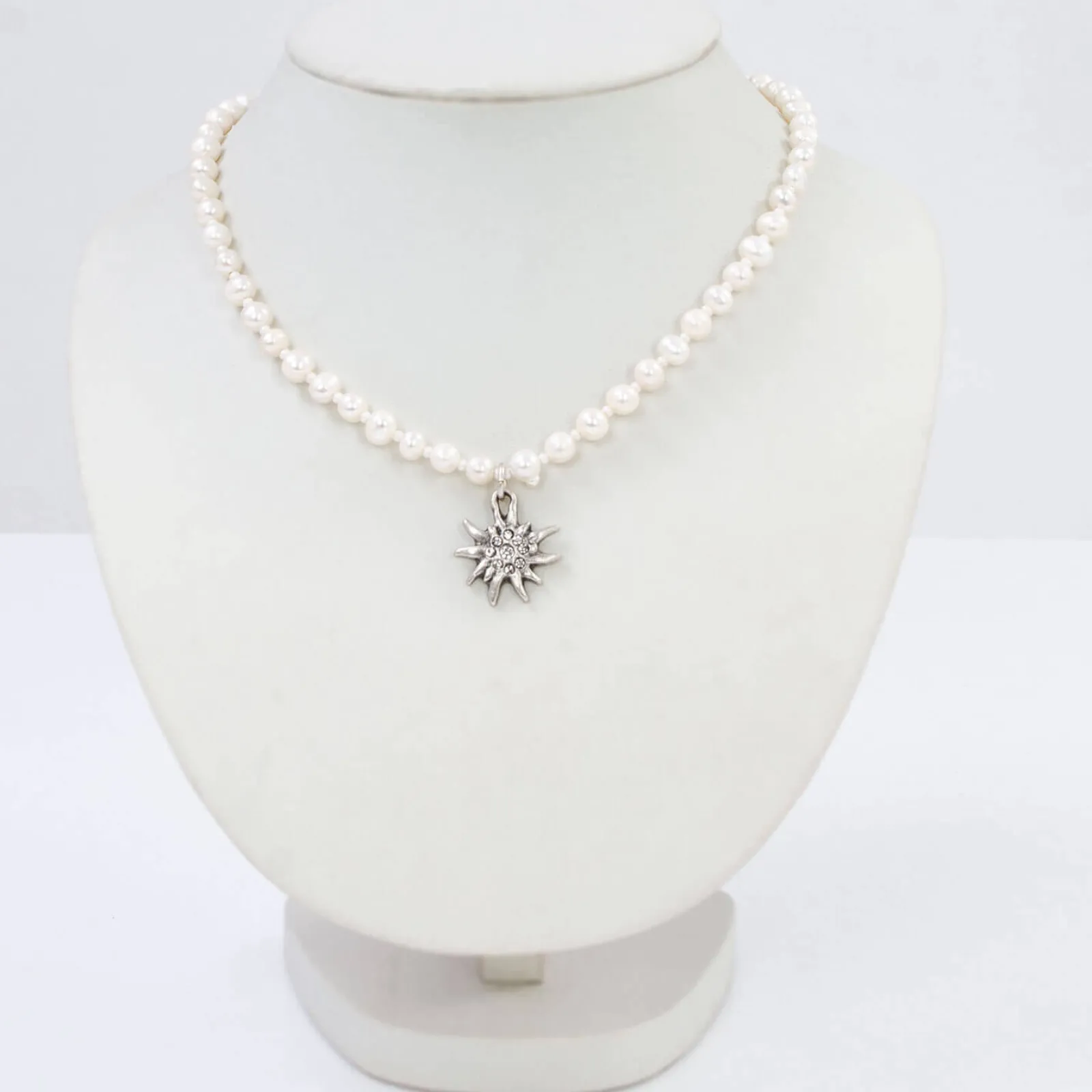 Zillertaler Trachtenwelt Trachtenkette "Edelweiss", Klein Silber Sale