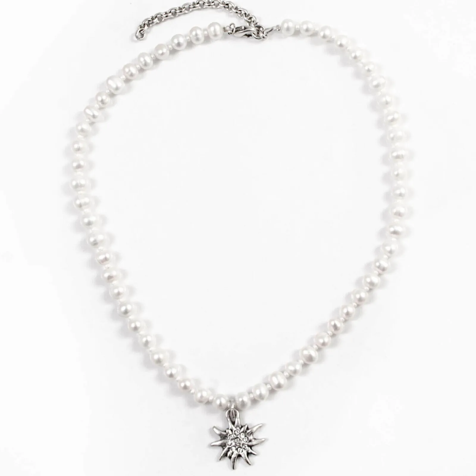 Zillertaler Trachtenwelt Trachtenkette "Edelweiss", Klein Silber Sale