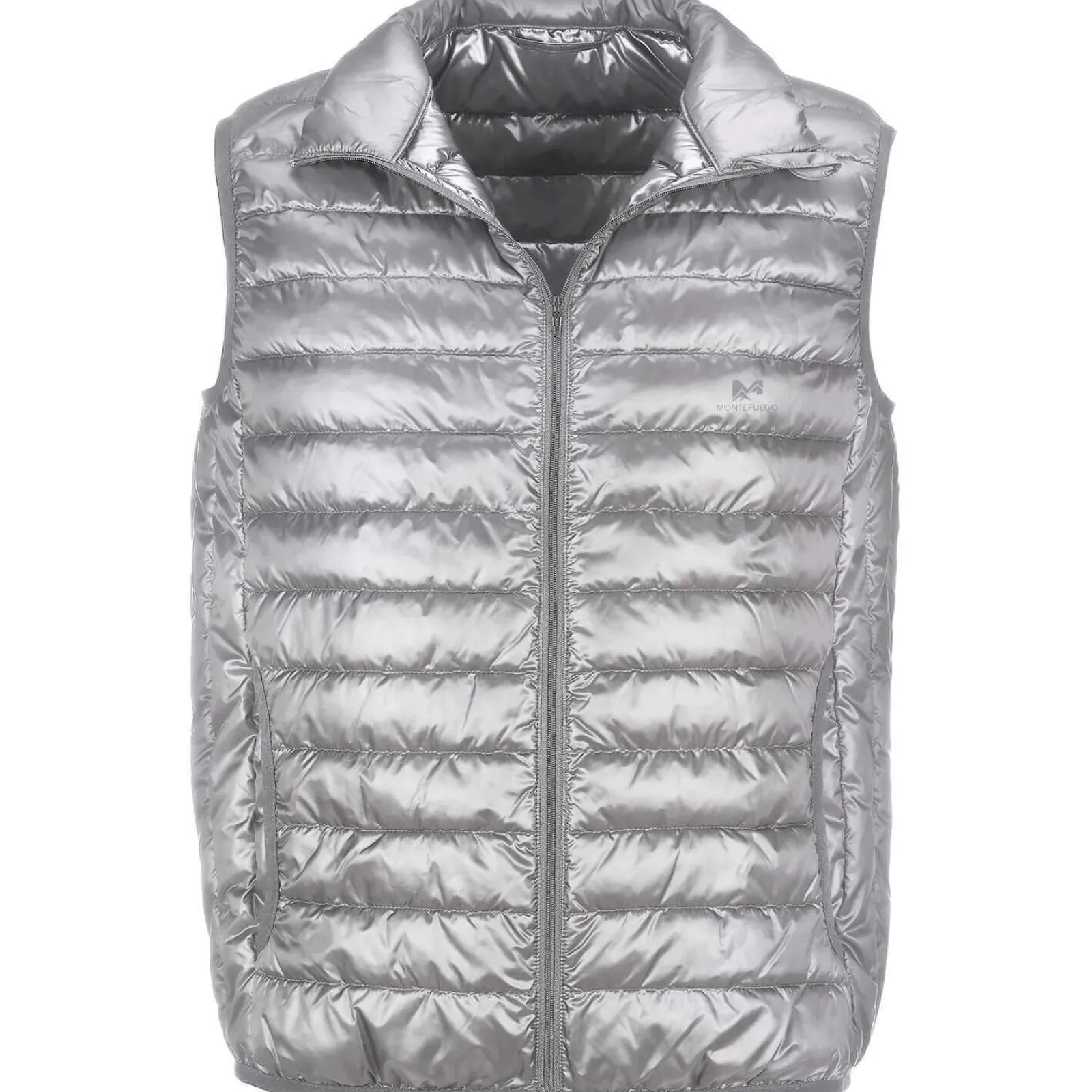 Zillertaler Trachtenwelt Unisex Daunen-Optik-Steppweste, Grau Fashion